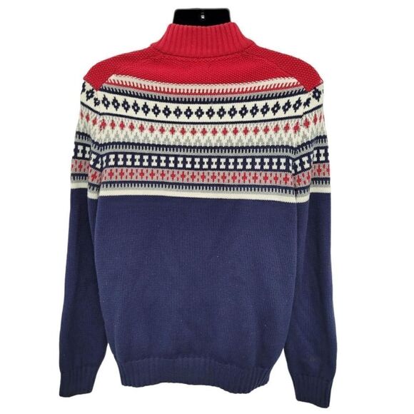 2/$20 Izod Navy Blue & Red Knitted Sweater Size: M - Picture 4 of 8